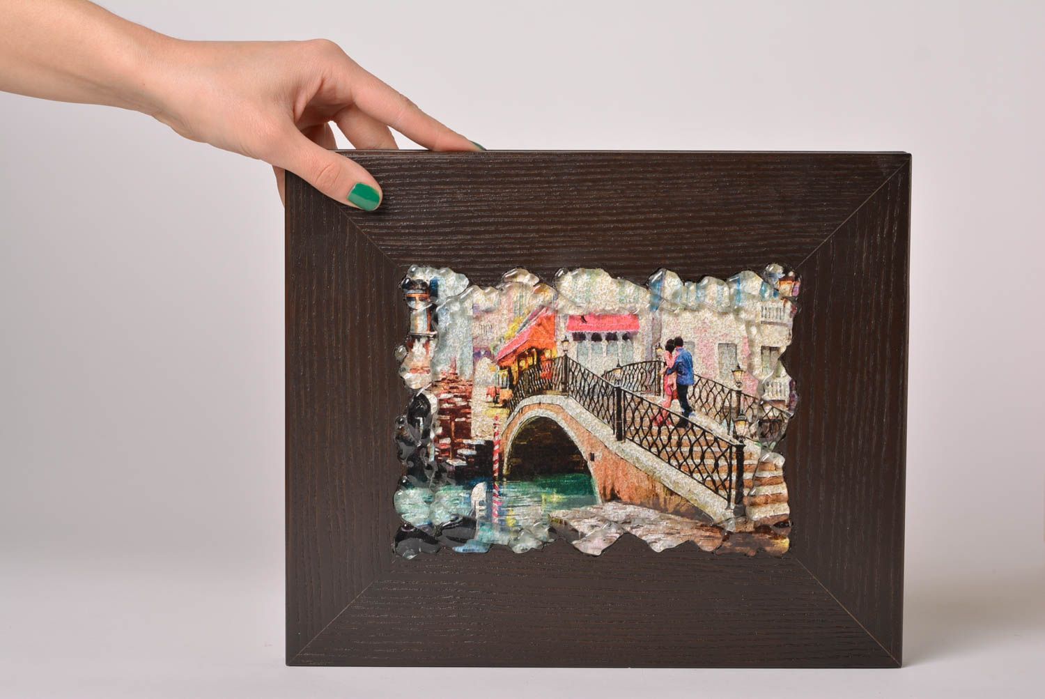 Cuadro moderno hecho a mano de mosaico panel decorativo regalo para mujer   foto 2