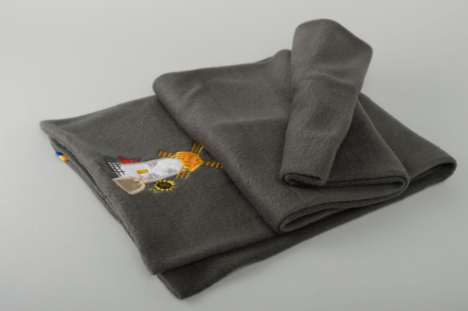 Warmer Schal mit Stickerei Lang aus Fleece foto 2