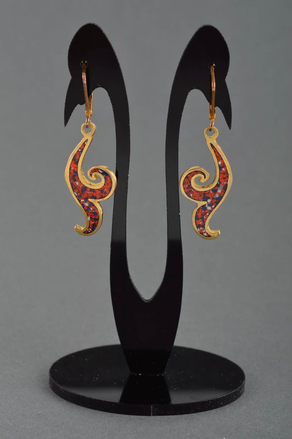 Schmuck Ohrhänger handmade Accessoire für Frauen originelle Messing Ohrringe foto 1