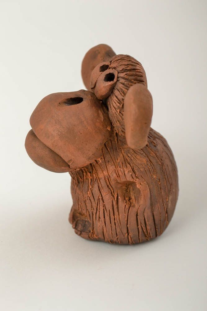 Фигурка из глины ручная работа подарок статуэтка из глины в виде обезьянки  фото 3