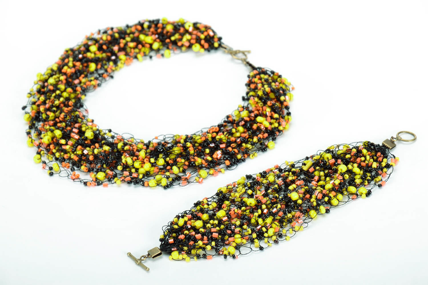 Parure de bijoux : collier et bracelet de perles de rocaille  photo 4