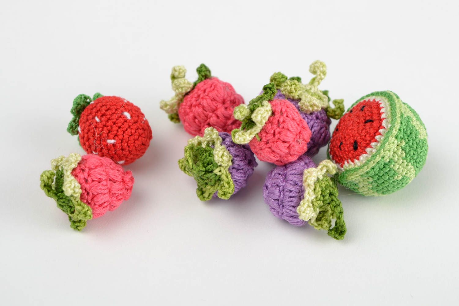 Handmade kleine Spielzeuge Häkel Dekoration gehäkelte Früchte Set 8 Stück foto 5