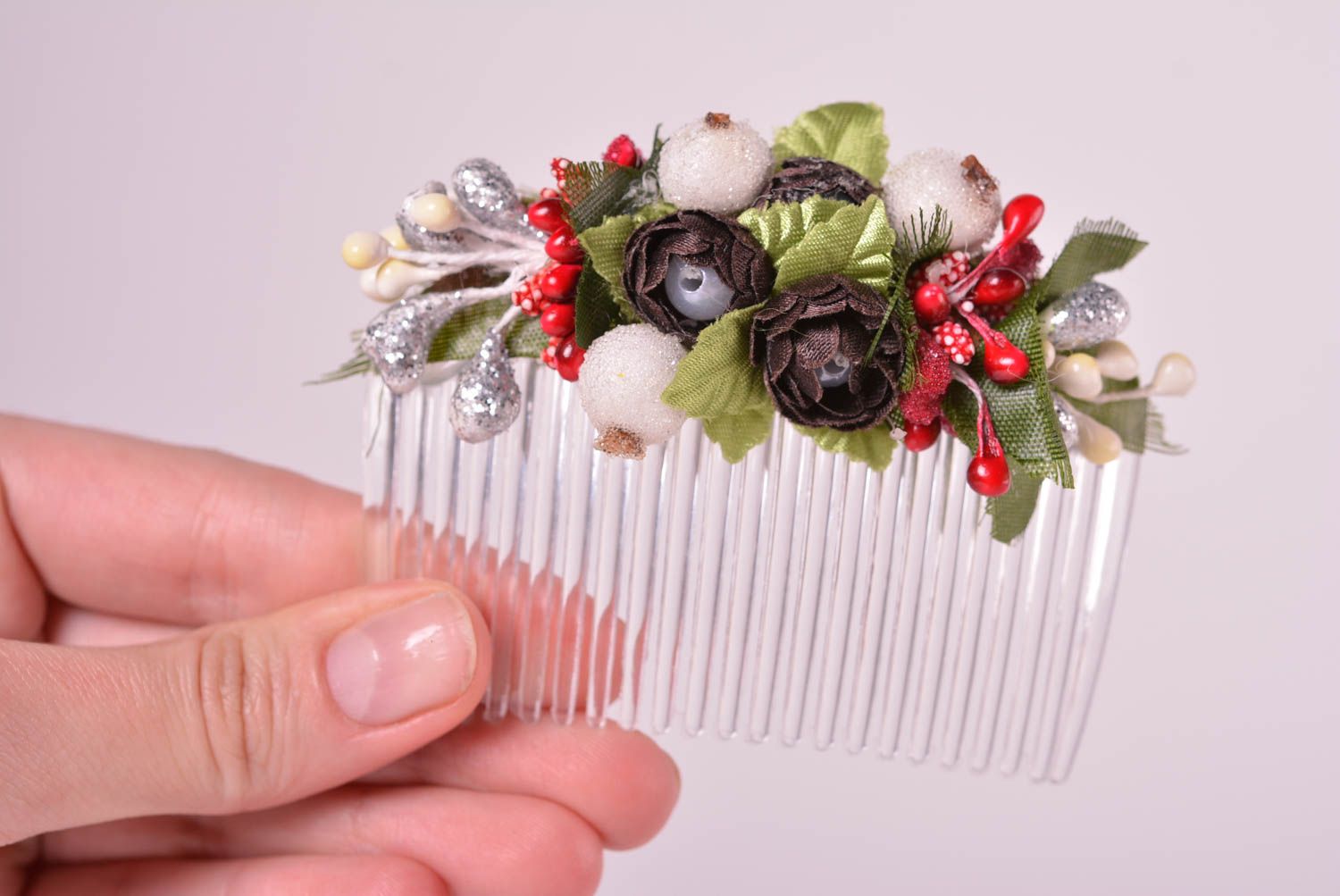 Flower hair comb handmade hair clip fashion accessories summer hair clips photo 3