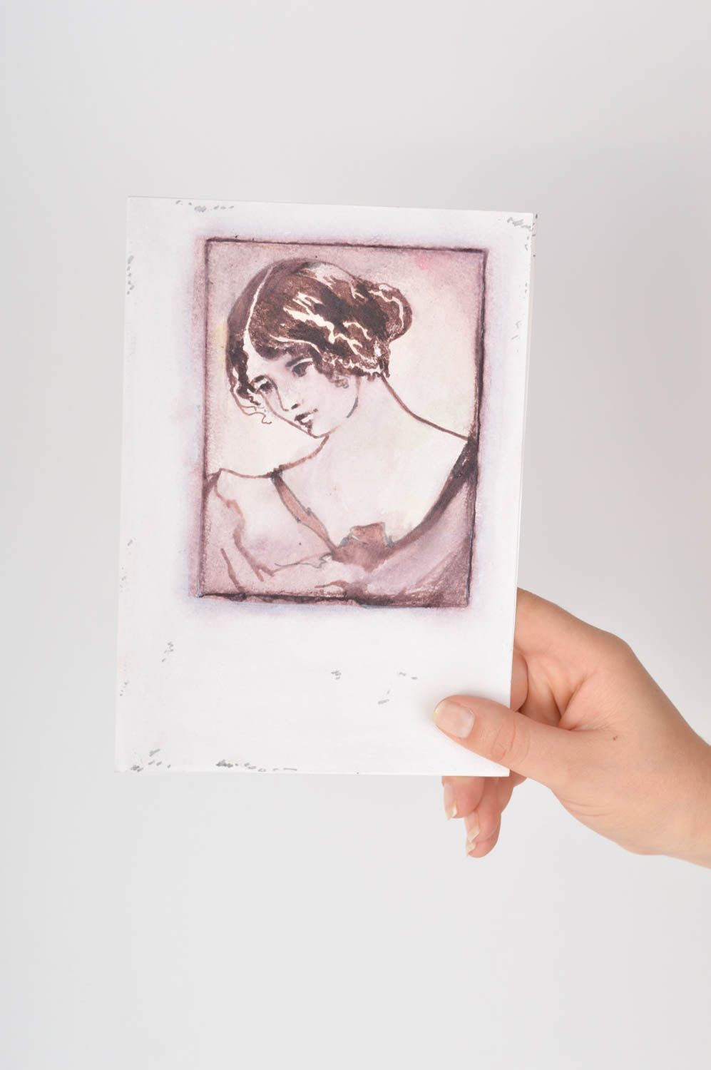 Tarjeta personalizada regalo original con un retrato postal hecha a mano foto 5