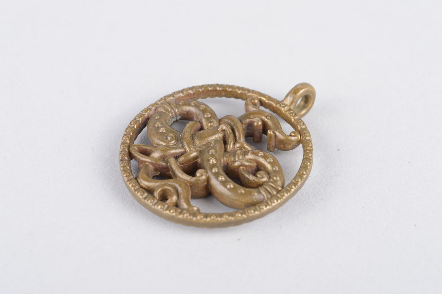 Украшение ручной работы украшение из бронзы кулон на шею оригинальный Змей фото 3