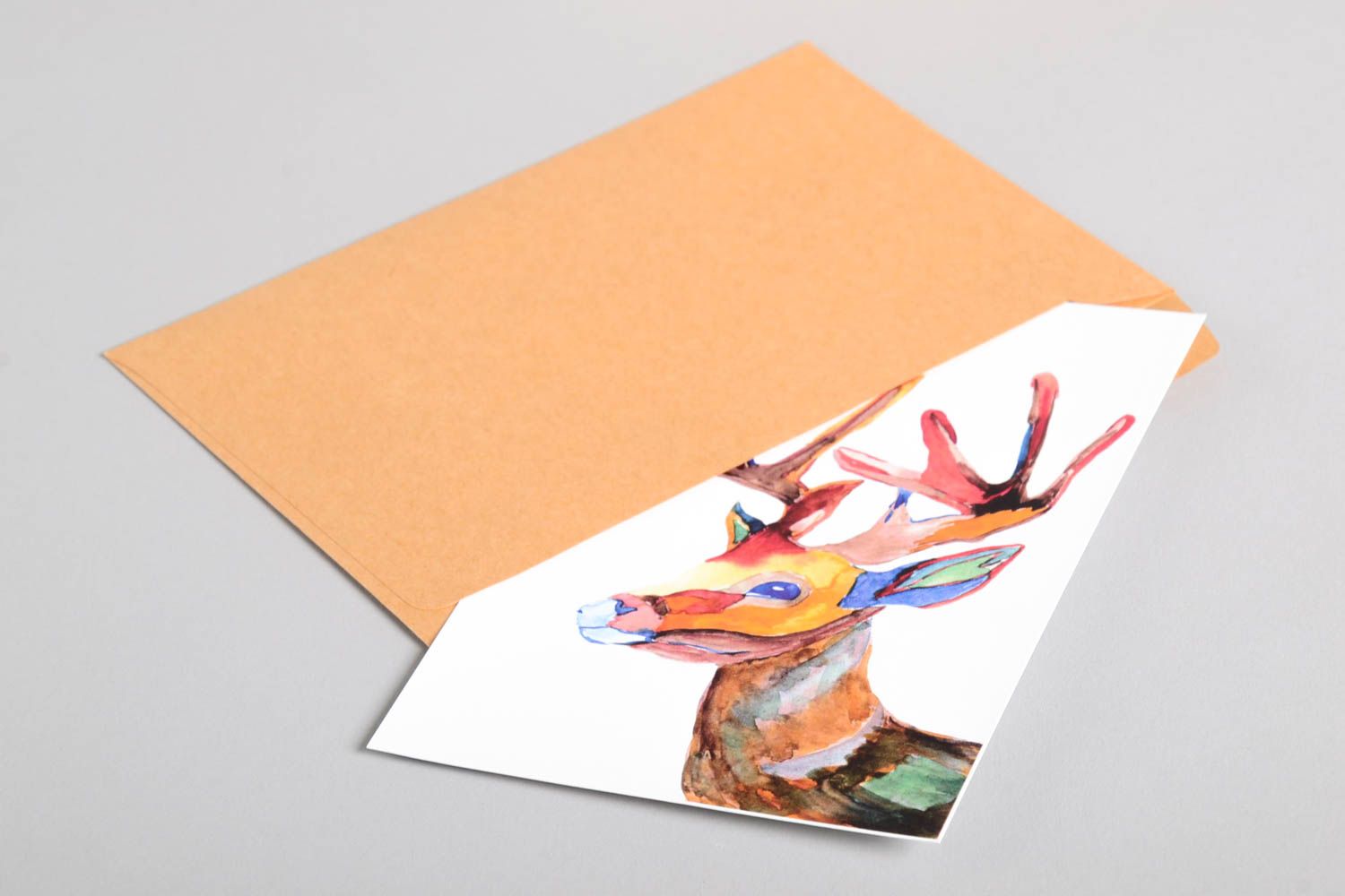 Открытка ручной работы красивая открытка лось поздравительная открытка фото 4