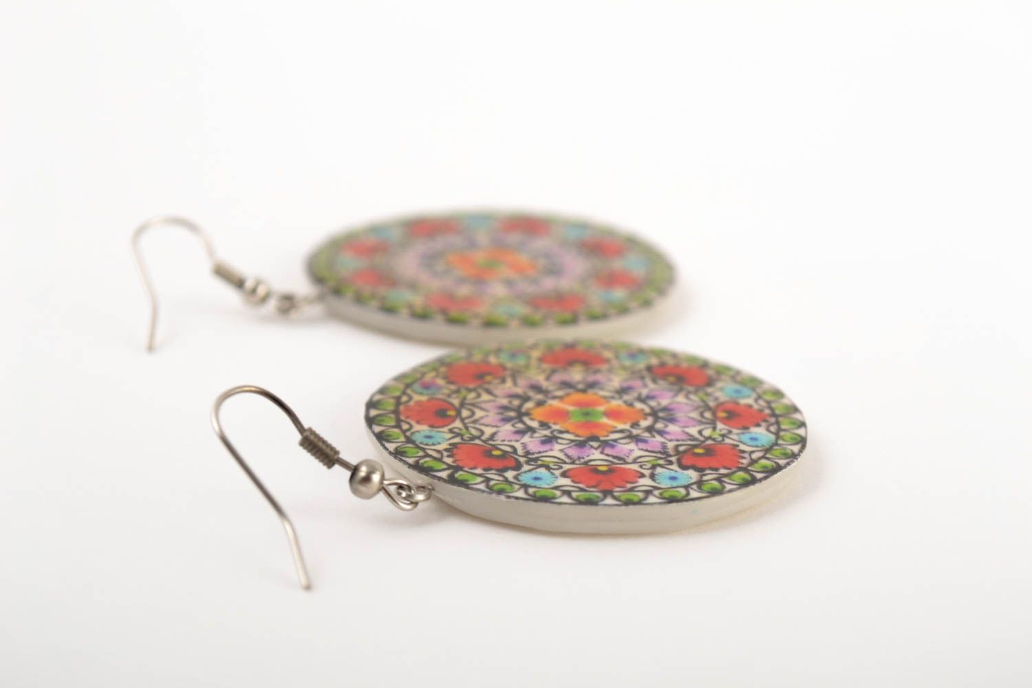 Colorful handmade plastic earrings beautiful jewellery polymer clay ideas photo 4
