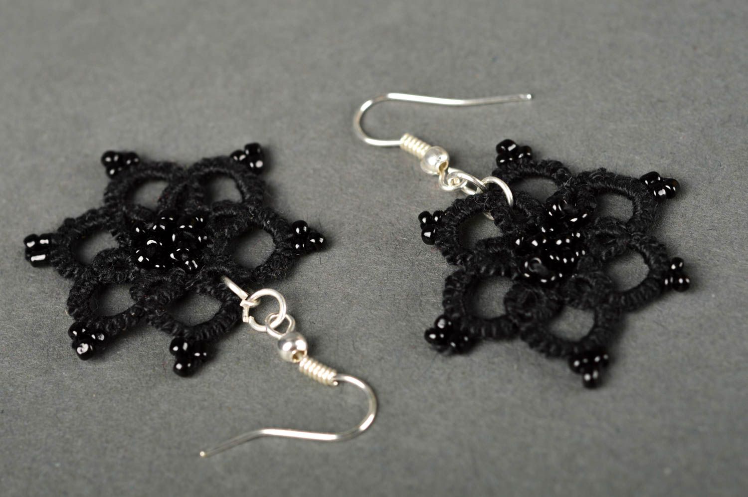 Handmade Ohrringe Occhi Schmuck schwarze Ohrringe Accessoires für Frauen Blumen foto 5