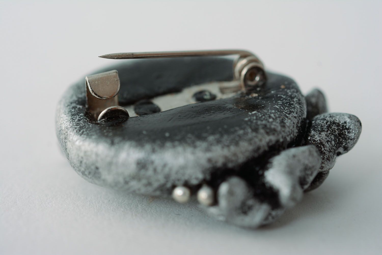 Unusual brooch made of polymer clay photo 3