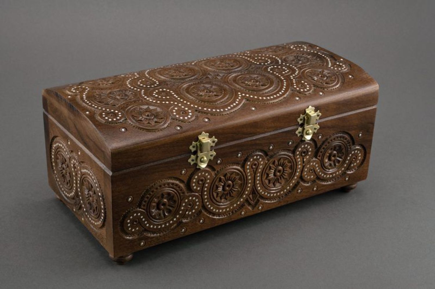 Wooden jewelry box with inlay photo 3