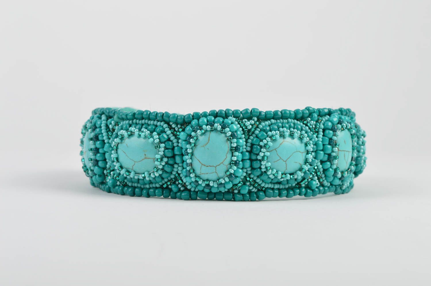 Designer hairband handmade turquoise hair accessory for woman designer present photo 3
