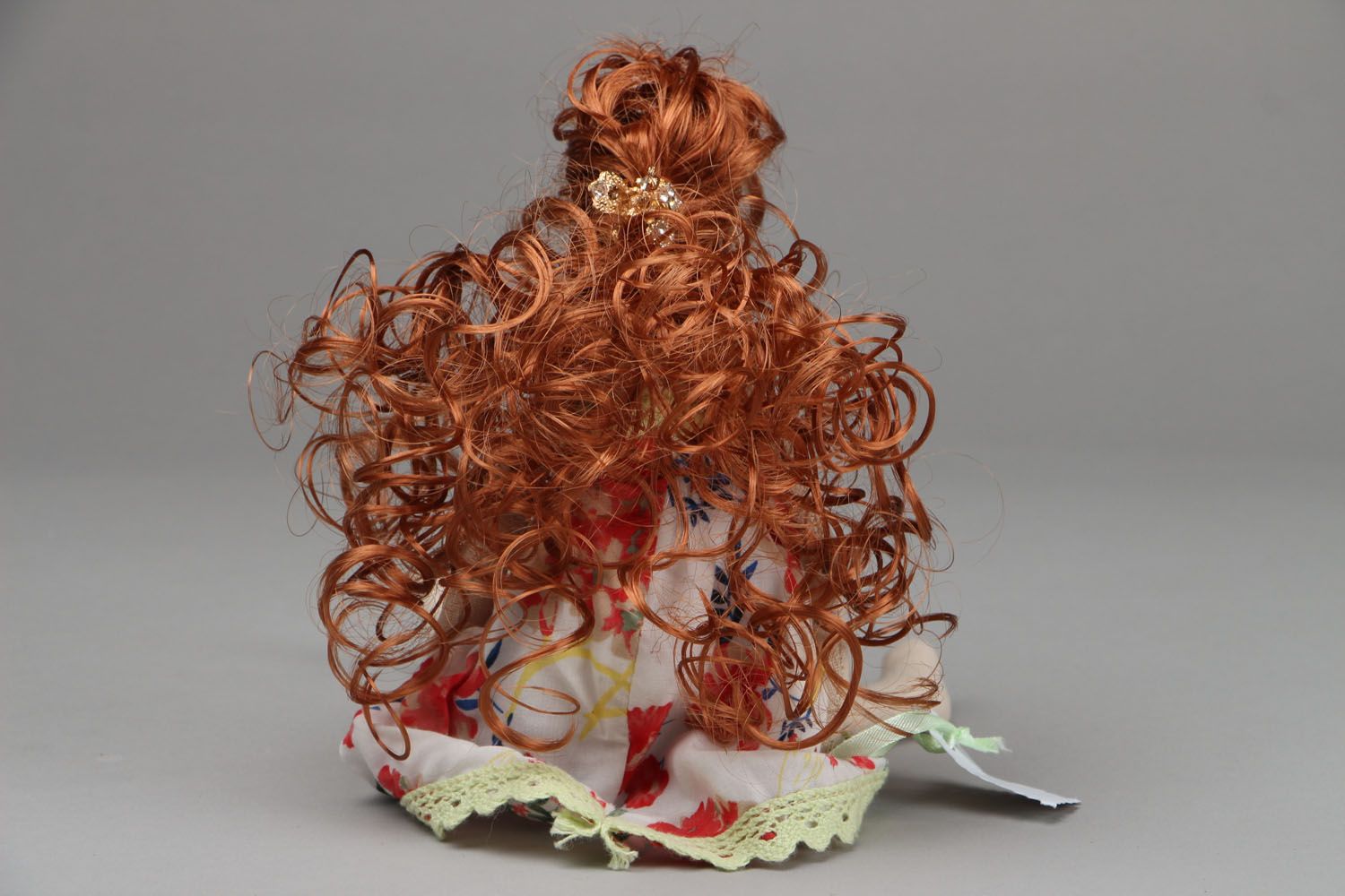 Designer fabric doll Beauty with Copper Hair photo 3