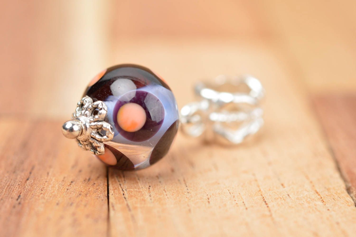 Handmade designer glass pendant unusual graceful jewelry elegant bead pendant photo 2