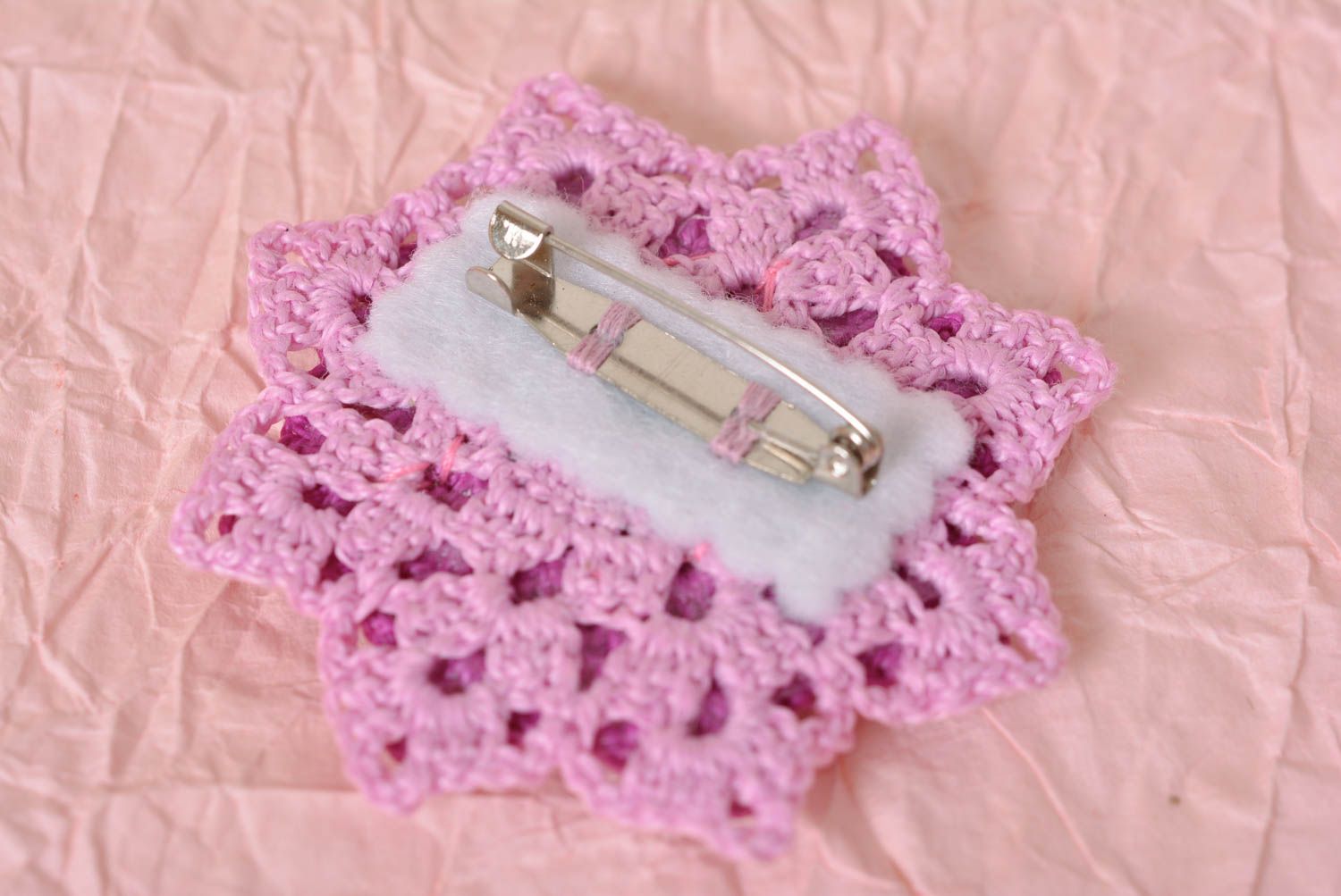 Trendy brooch handmade jewelry pink designer brooch beaded brooch for girls photo 5