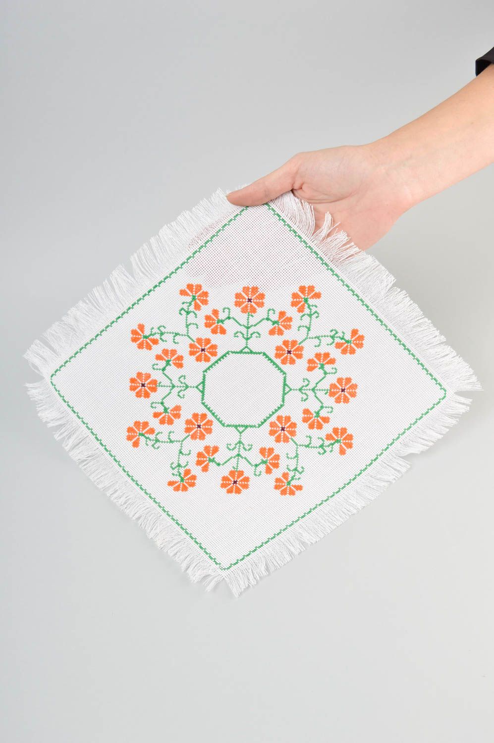 Servilleta bordada hecha a mano textil para el hogar decoración de mesa foto 5