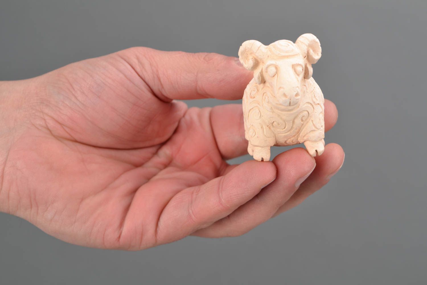 Clay whistle for a child Lamb photo 2