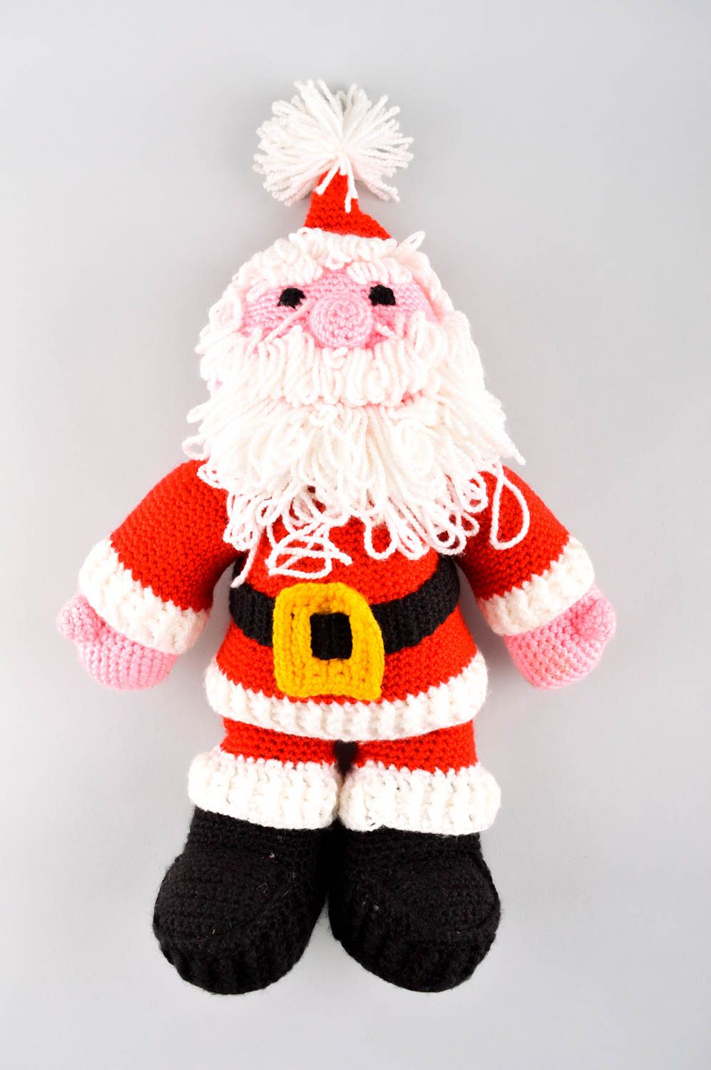 Peluche père Noël faite main Jouet tricoté original Cadeau pour enfant photo 2