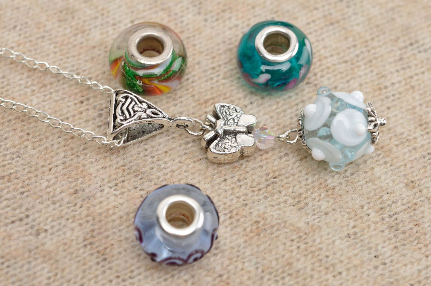 Beautiful handmade glass pendant neck pendant design lampwork pendant gift ideas photo 1