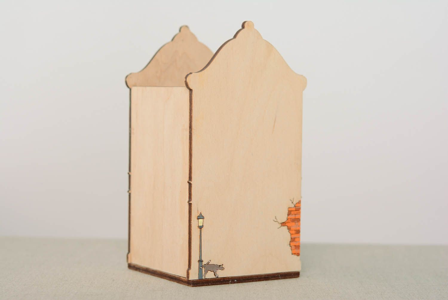 Peça para criatividade de madeira contraplacada suporte para lápis  foto 5