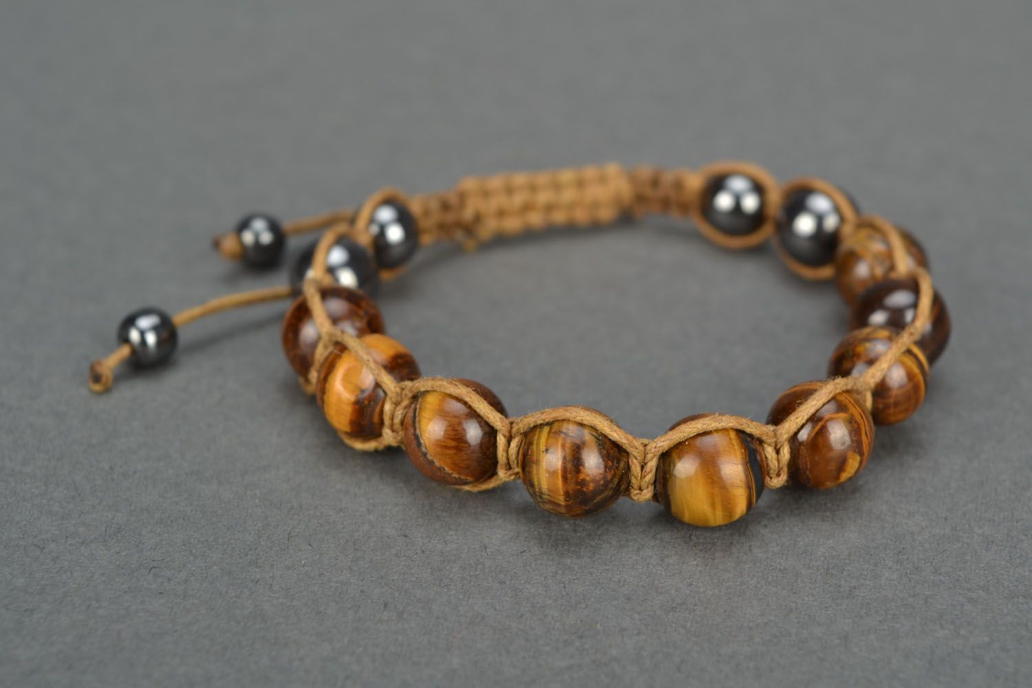 Women's bracelet with natural stones Tiger eye photo 3