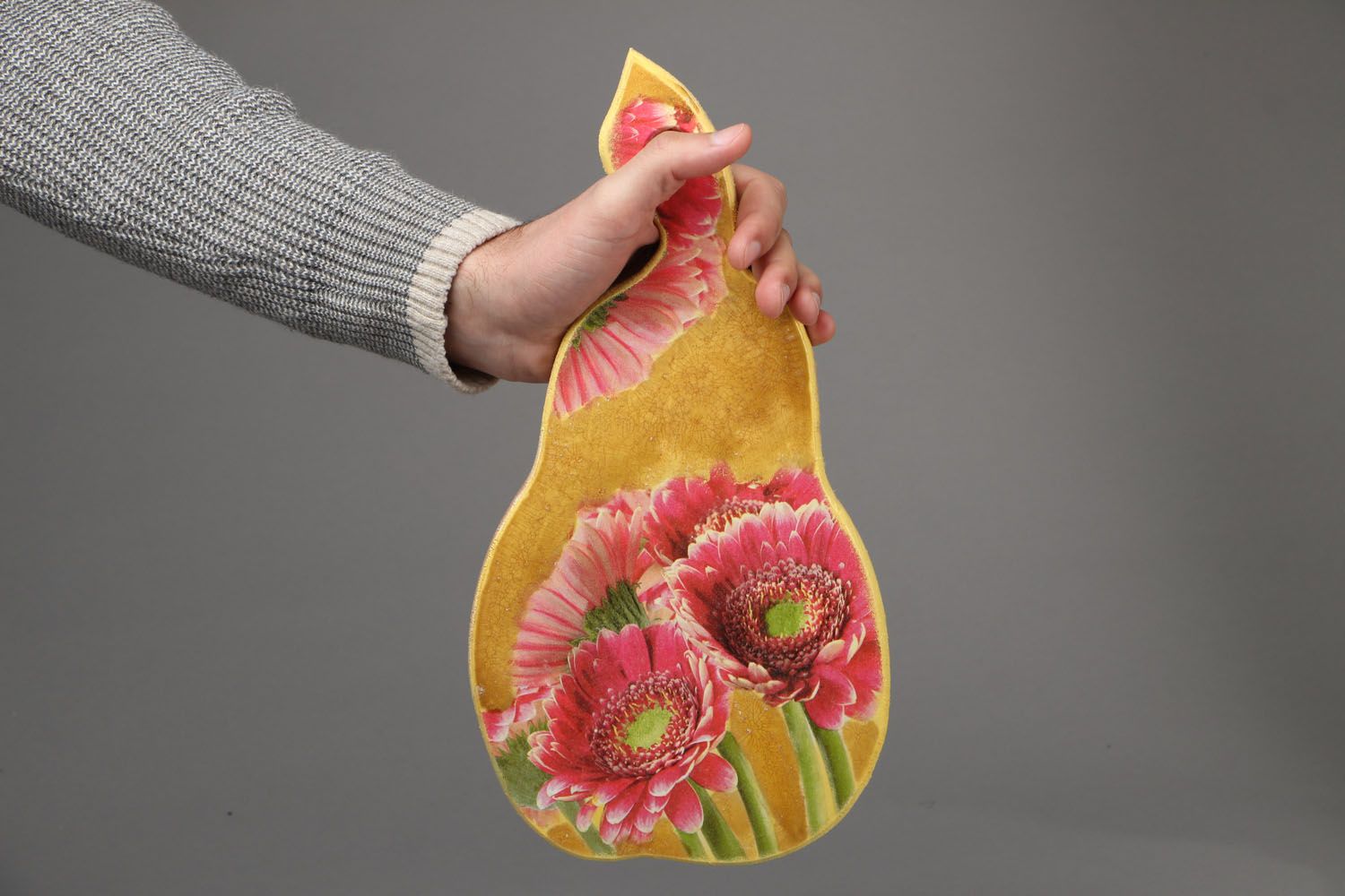 Planche à découper artisanale faite main Fleurs photo 4