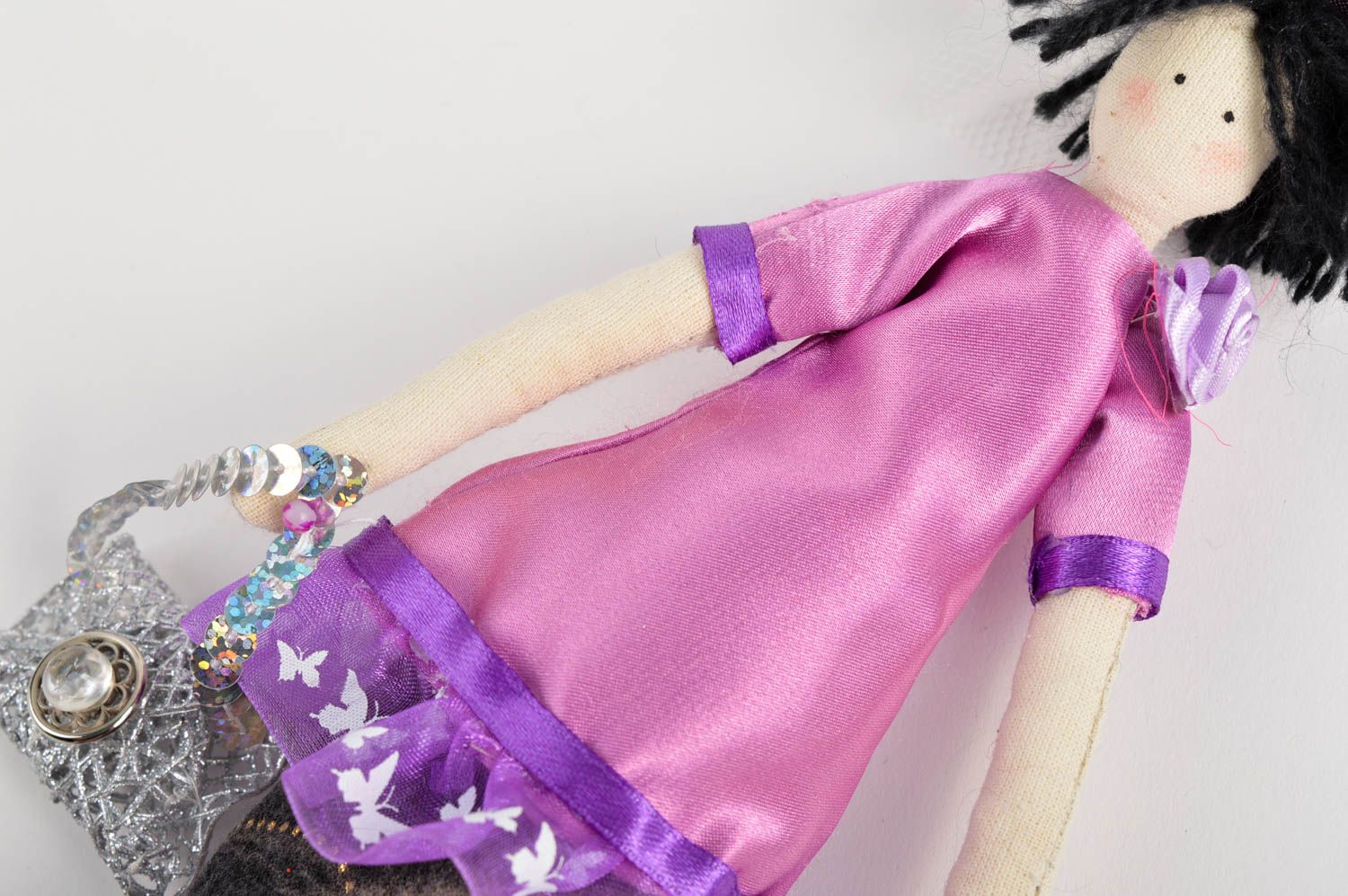 Poupée décorative Jouet fait main en tenue violette Décoration d'intérieur photo 4