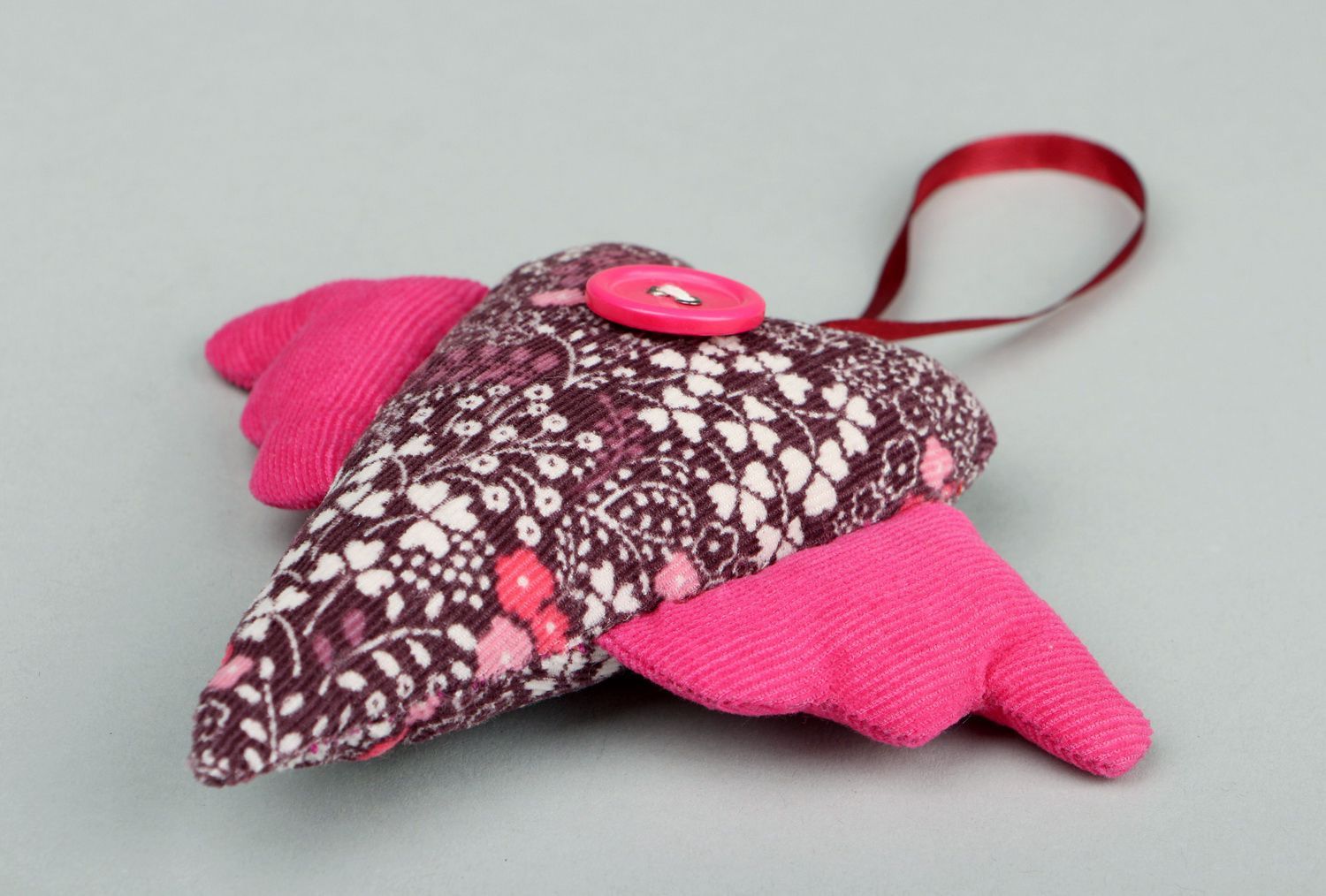 Decorative fabric pendant Heart with wings photo 2