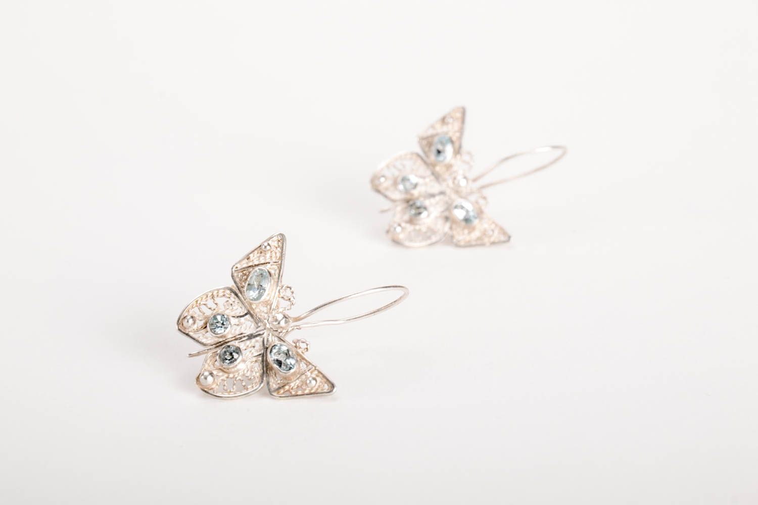 Silver earrings designer accessories handmade jewelry fashion earrings photo 4