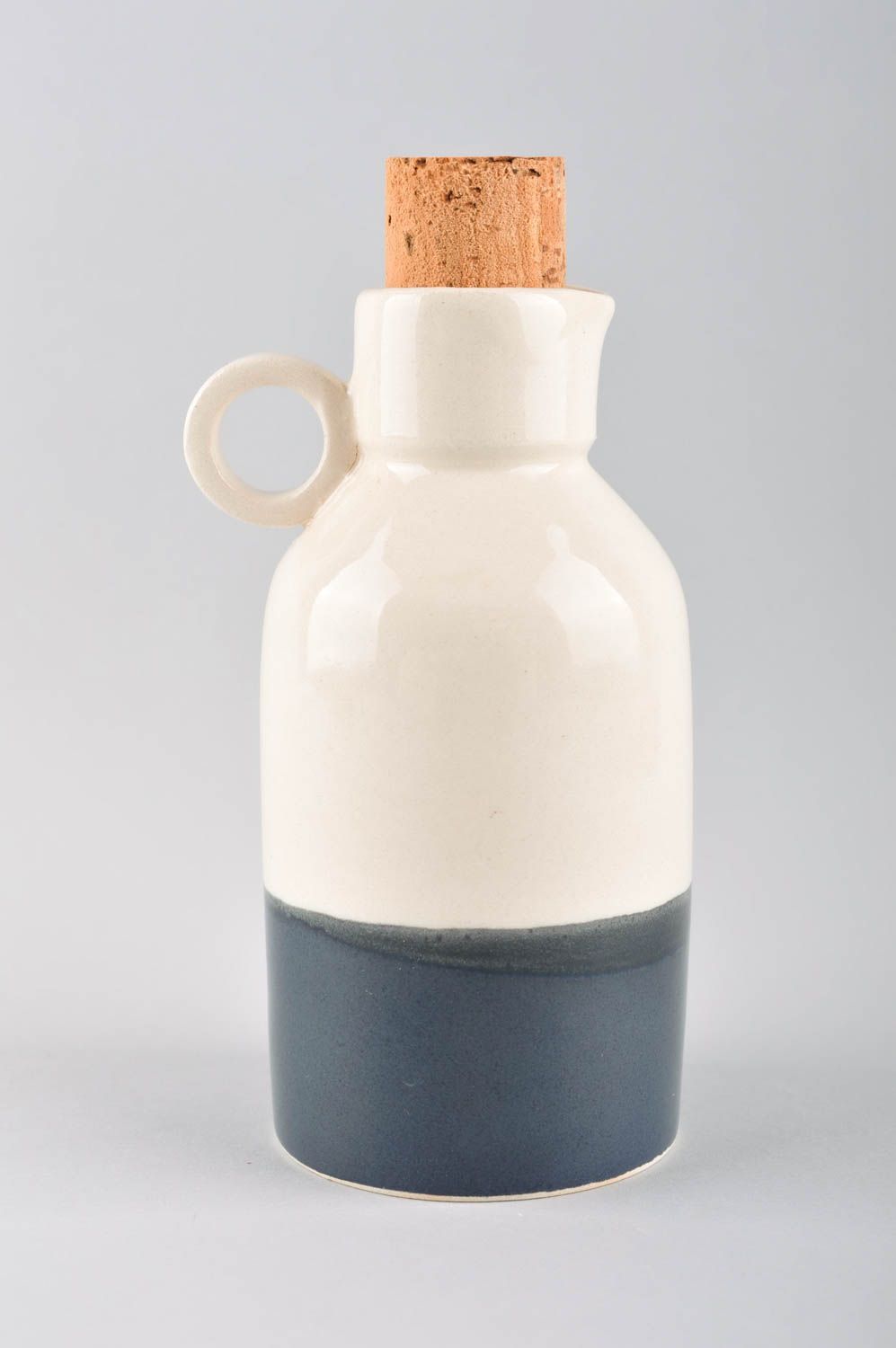 20 oz coffee handmade ceramic pitcher, jug with handle and lid handmade pottery 7, 0,7 lb photo 3
