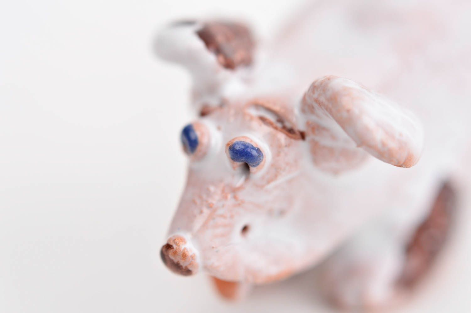 Figurine chien Statuette miniature fait main en argile peinte Déco maison photo 10