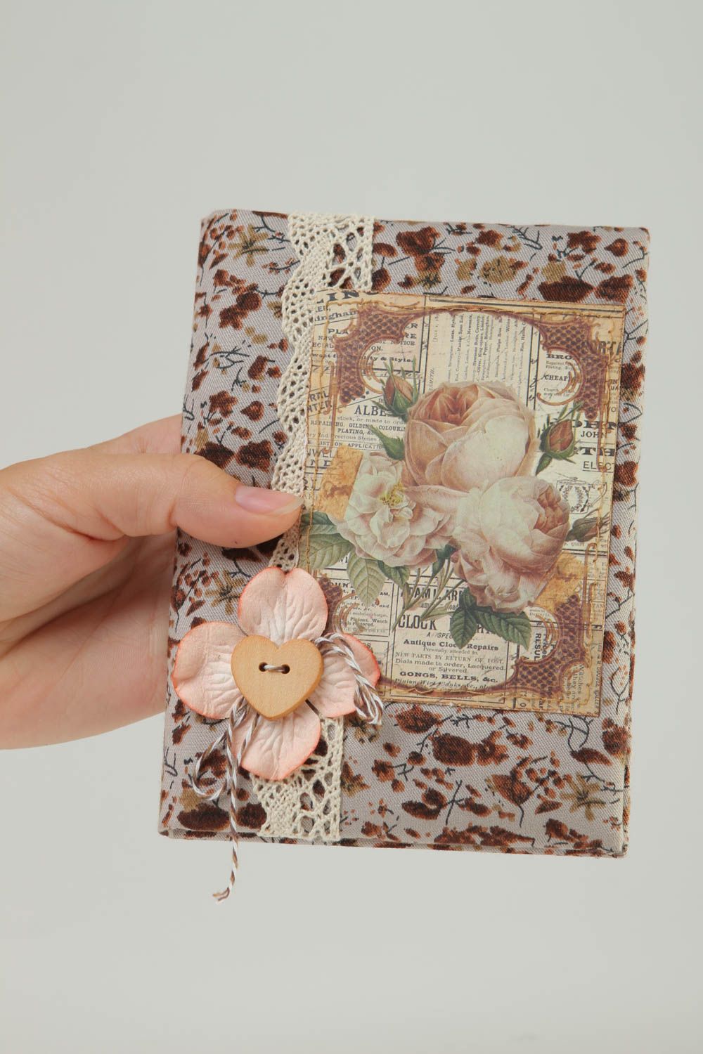 Handmade Notiz Buch Geschenk für Frauen Mode Accessoires mit Stoff Hülle schön foto 4