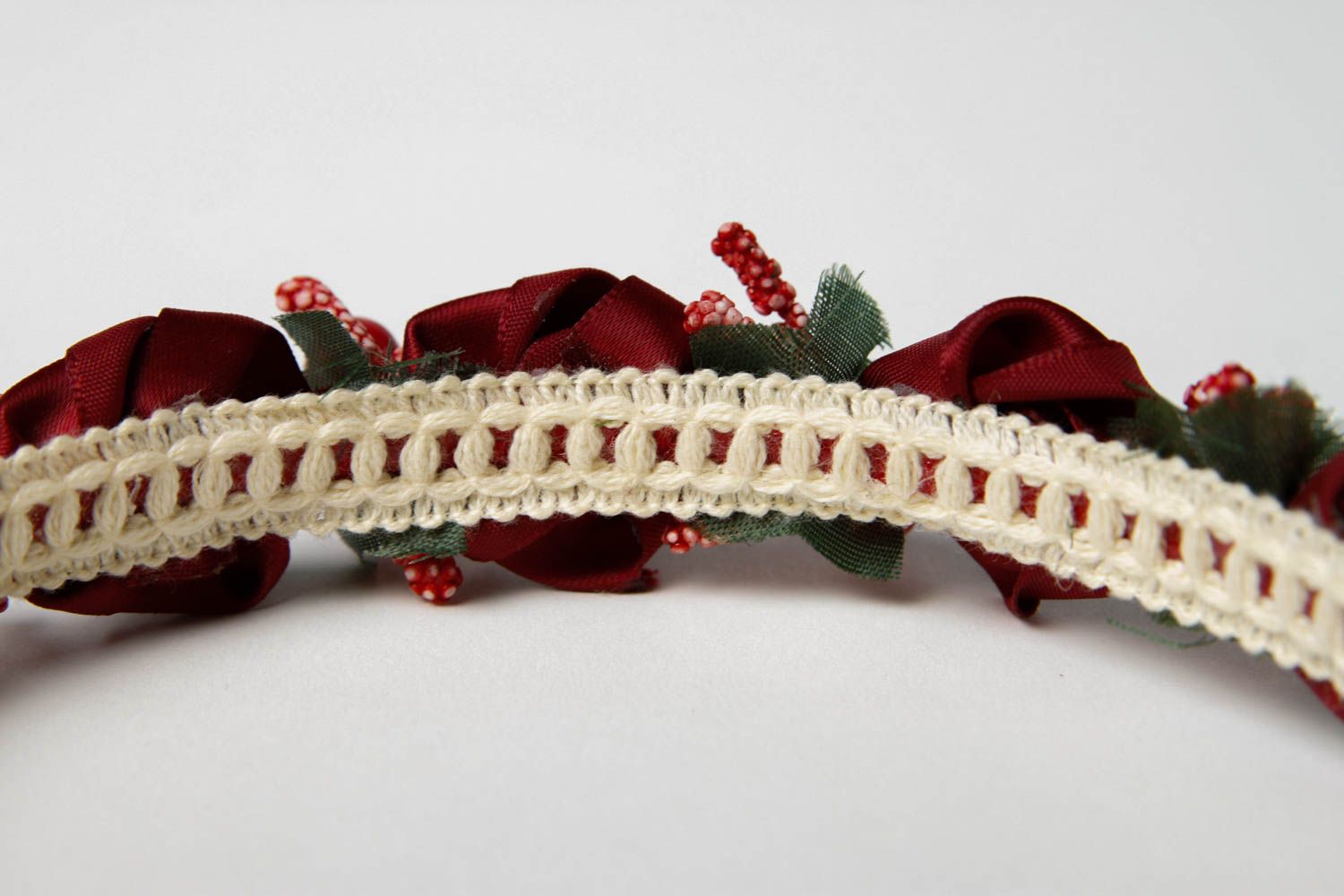 Elegant handmade textile flower headband head wreath hair bands gifts for her photo 5