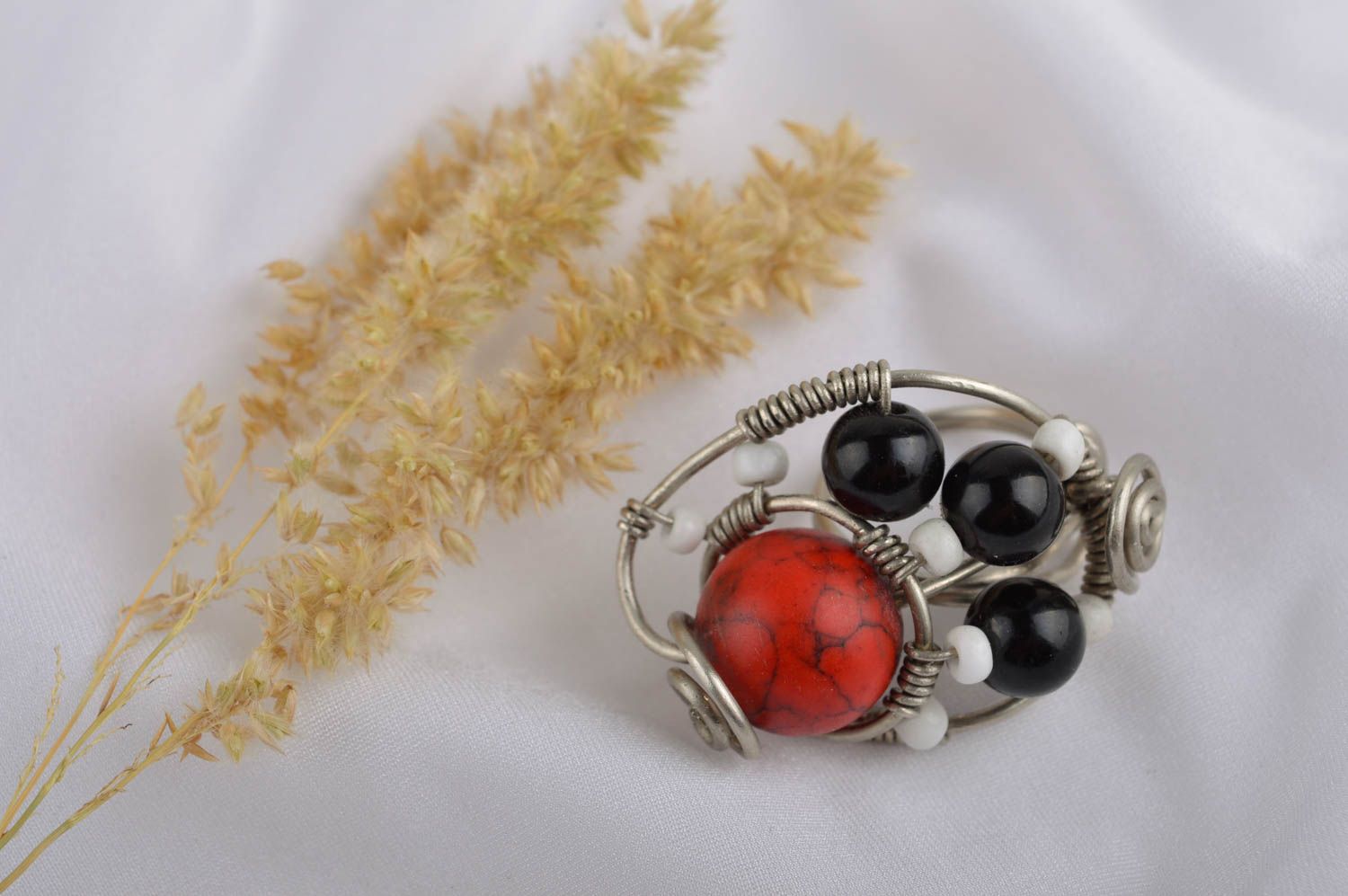 Handmade jewelry fashion rings coral jewelry metal seal ring designer accessory photo 1