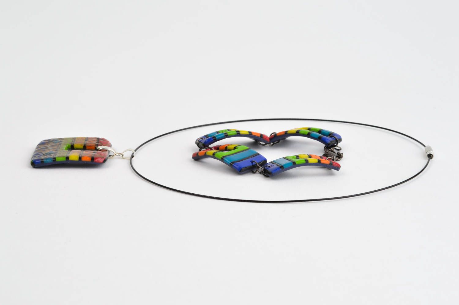 Polymer clay jewelry polymer clay bracelet plastic pendant designer jewelry photo 2