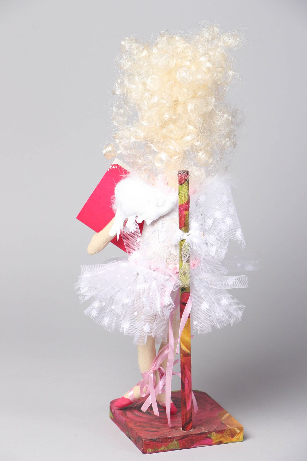 Авторская кукла тканевая на подставке Балерина фото 3