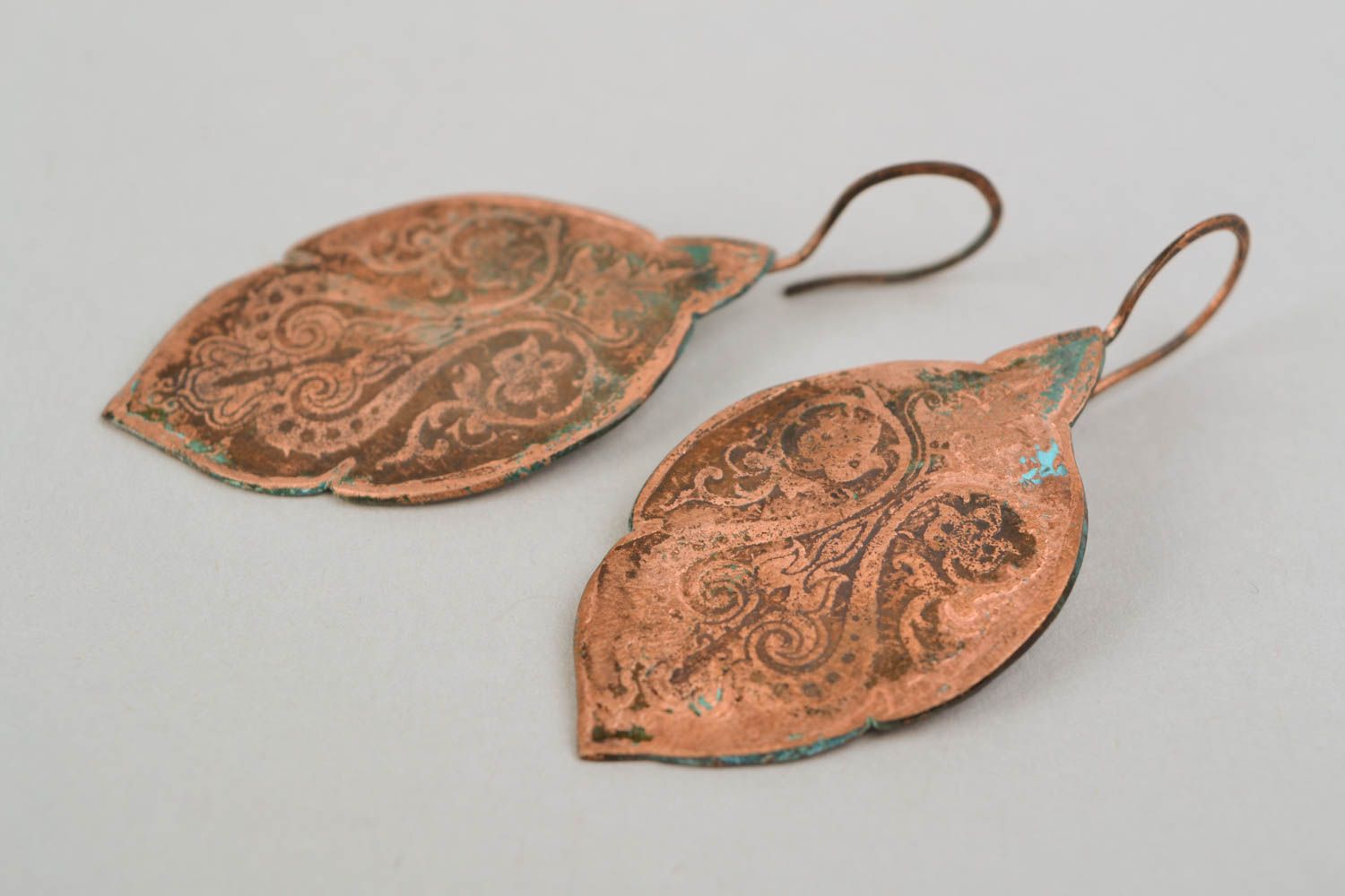 Ethnic copper earrings photo 3