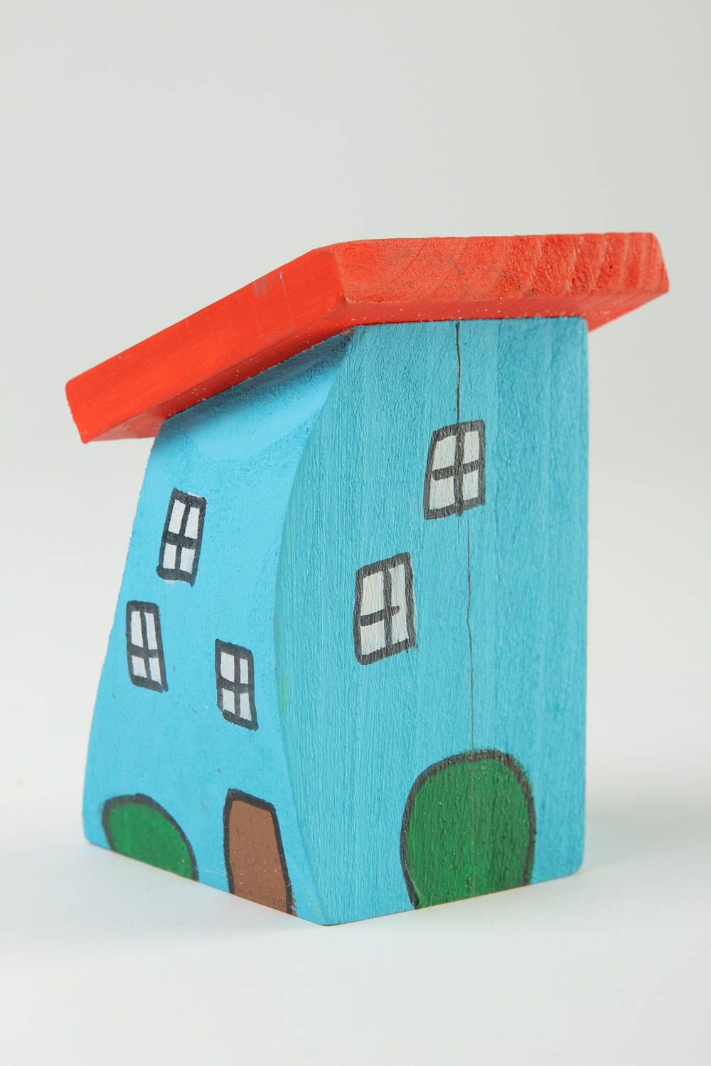 Dekofigur aus Holz handgefertigt Deko Idee Haus originelles Geschenk klein foto 2