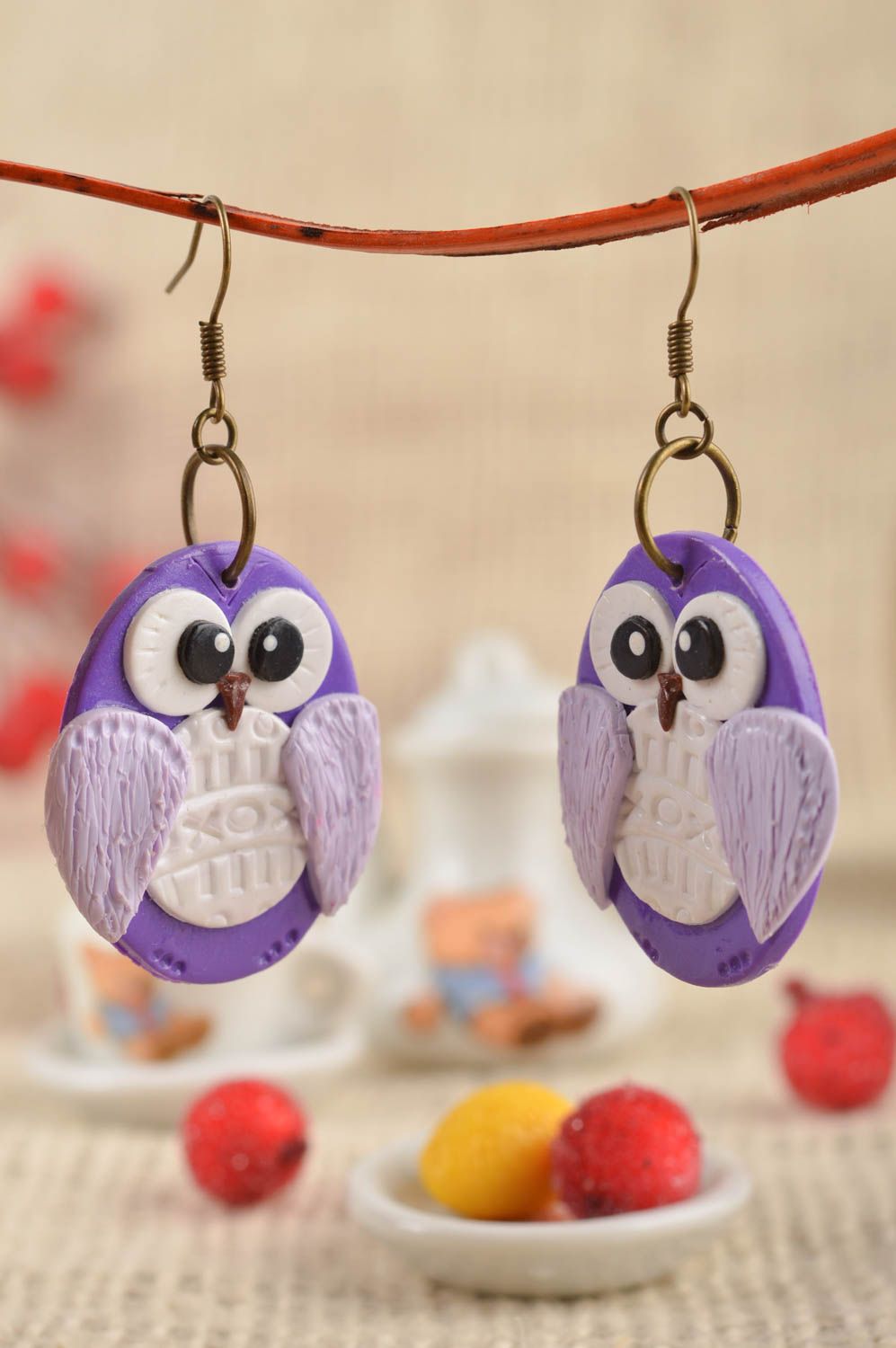 Stylish handmade plastic earrings funny earrings artisan jewelry designs photo 5