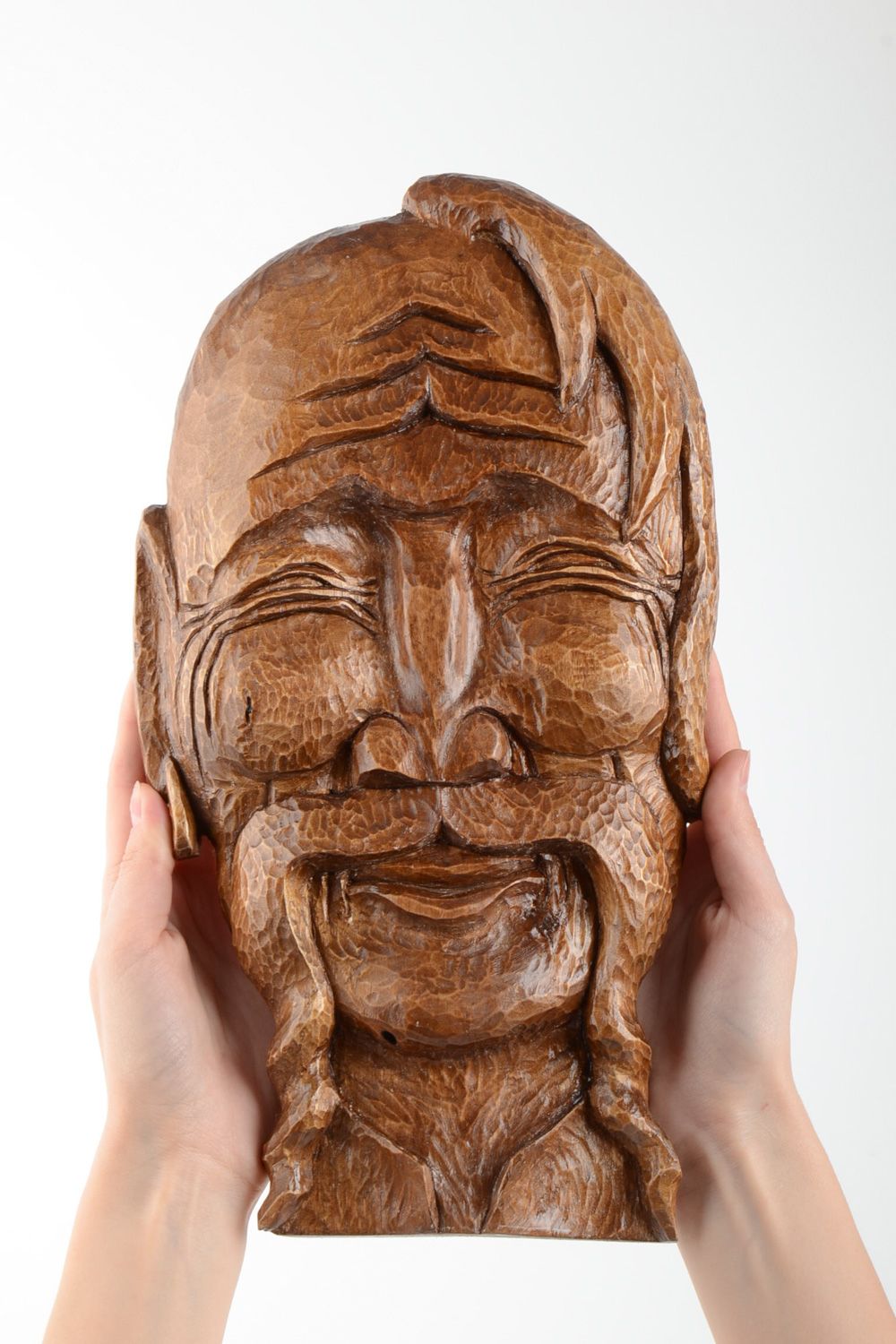 Máscara artesanal de madera para pared Cosaco foto 5