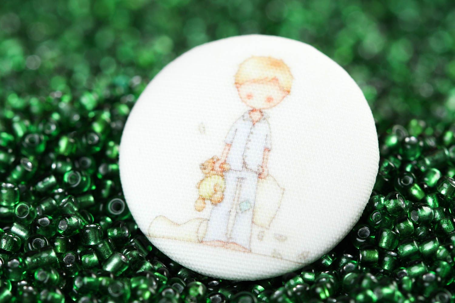 Unusual handmade buttons cute plastic button beautiful fabric button for kids photo 1