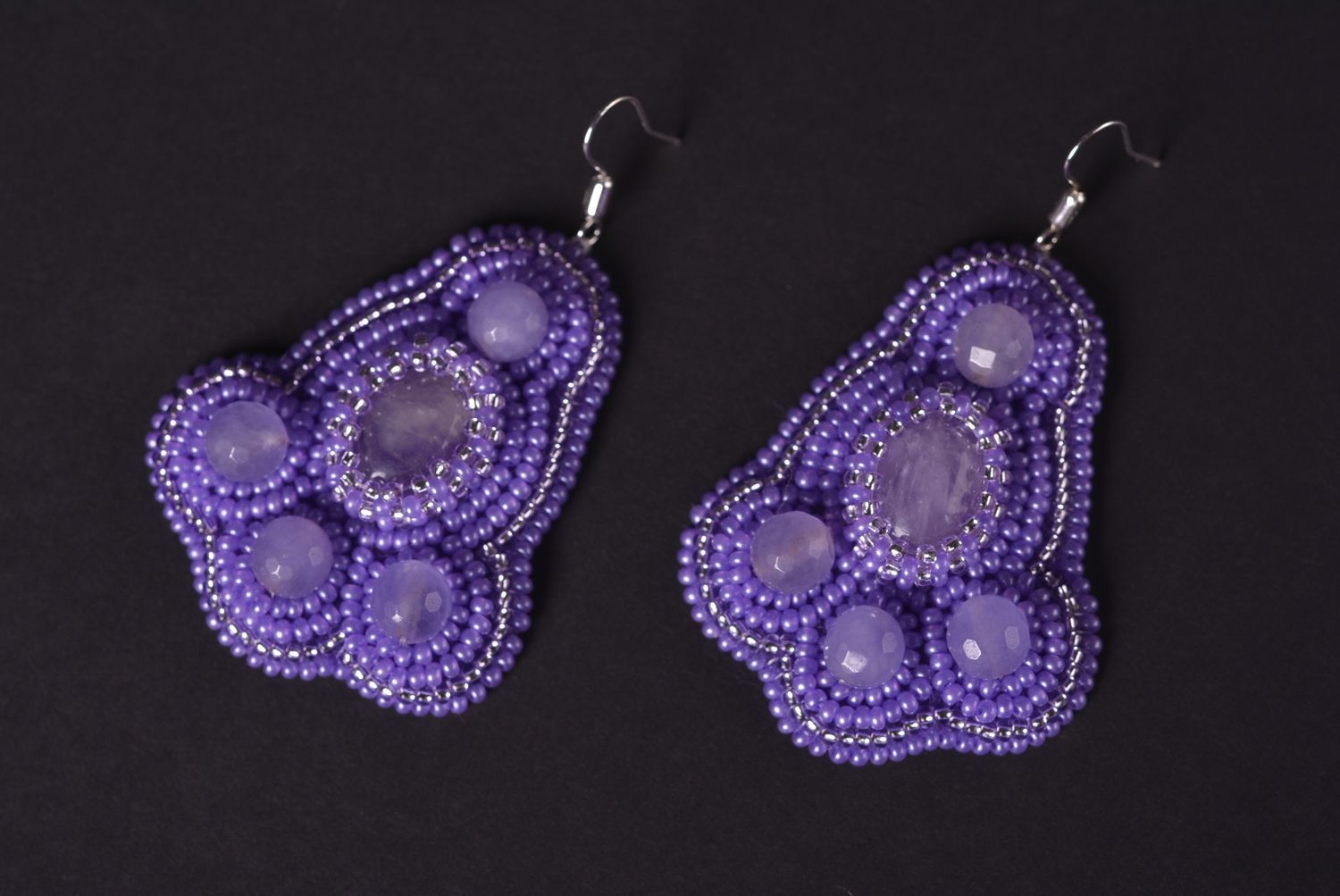 Beaded earrings handmade jewellery designer earrings beaded jewelry gift for her photo 1
