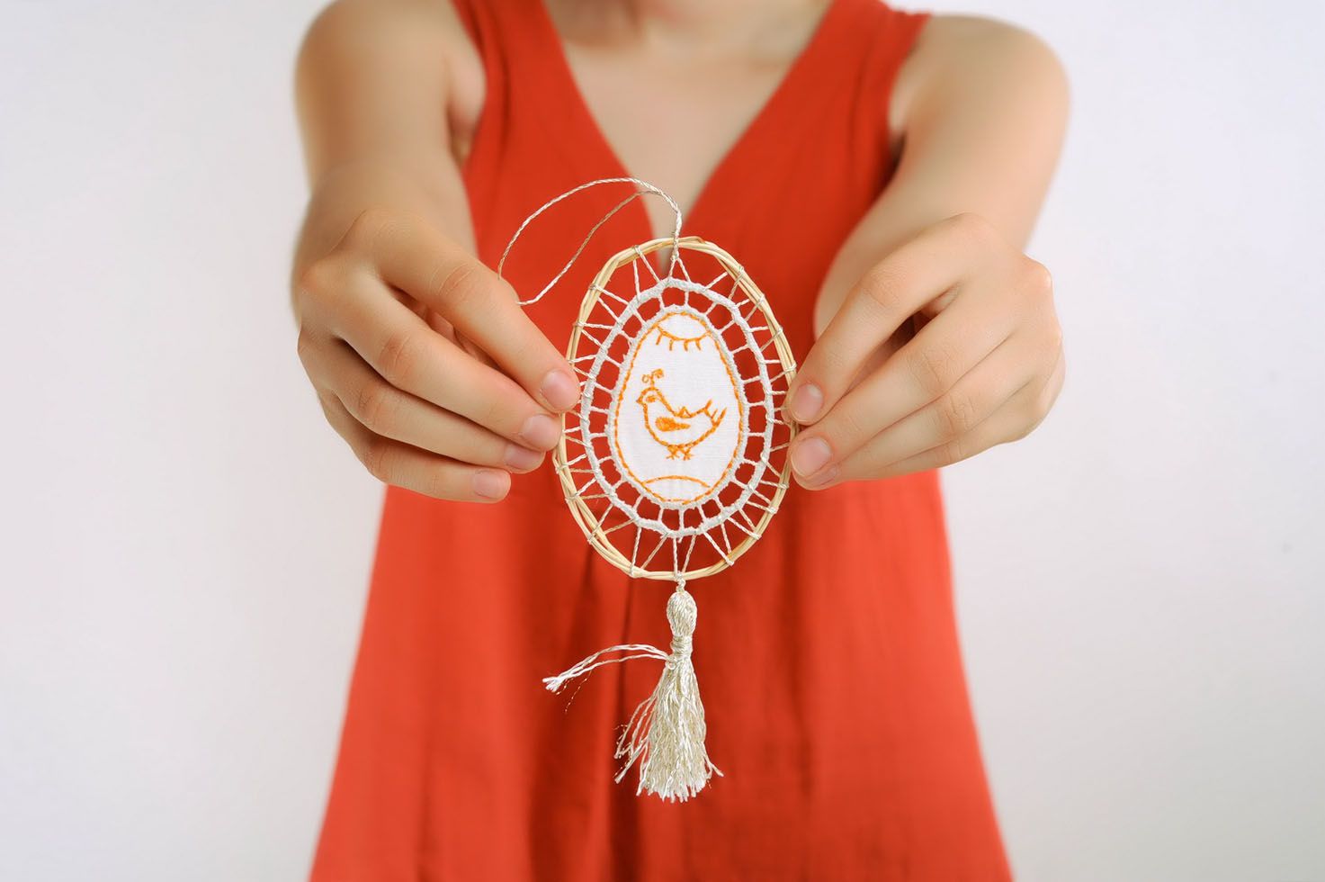 Decorative pendant with embroidery Birdie photo 3