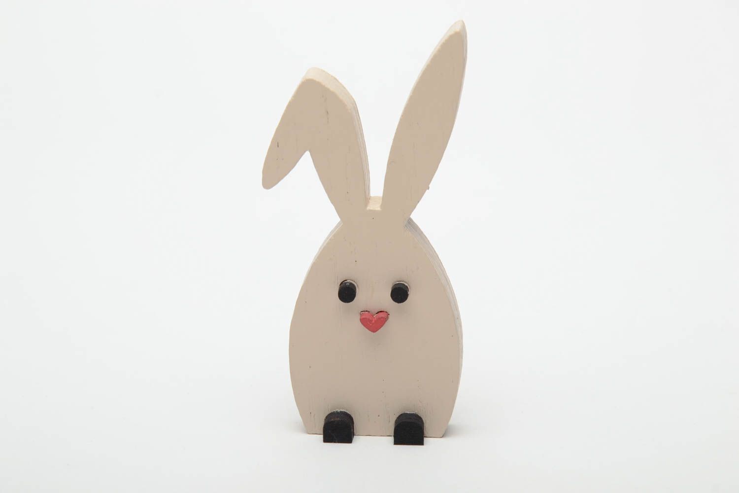 Plywood figurine of rabbit with heart-shaped nose photo 2