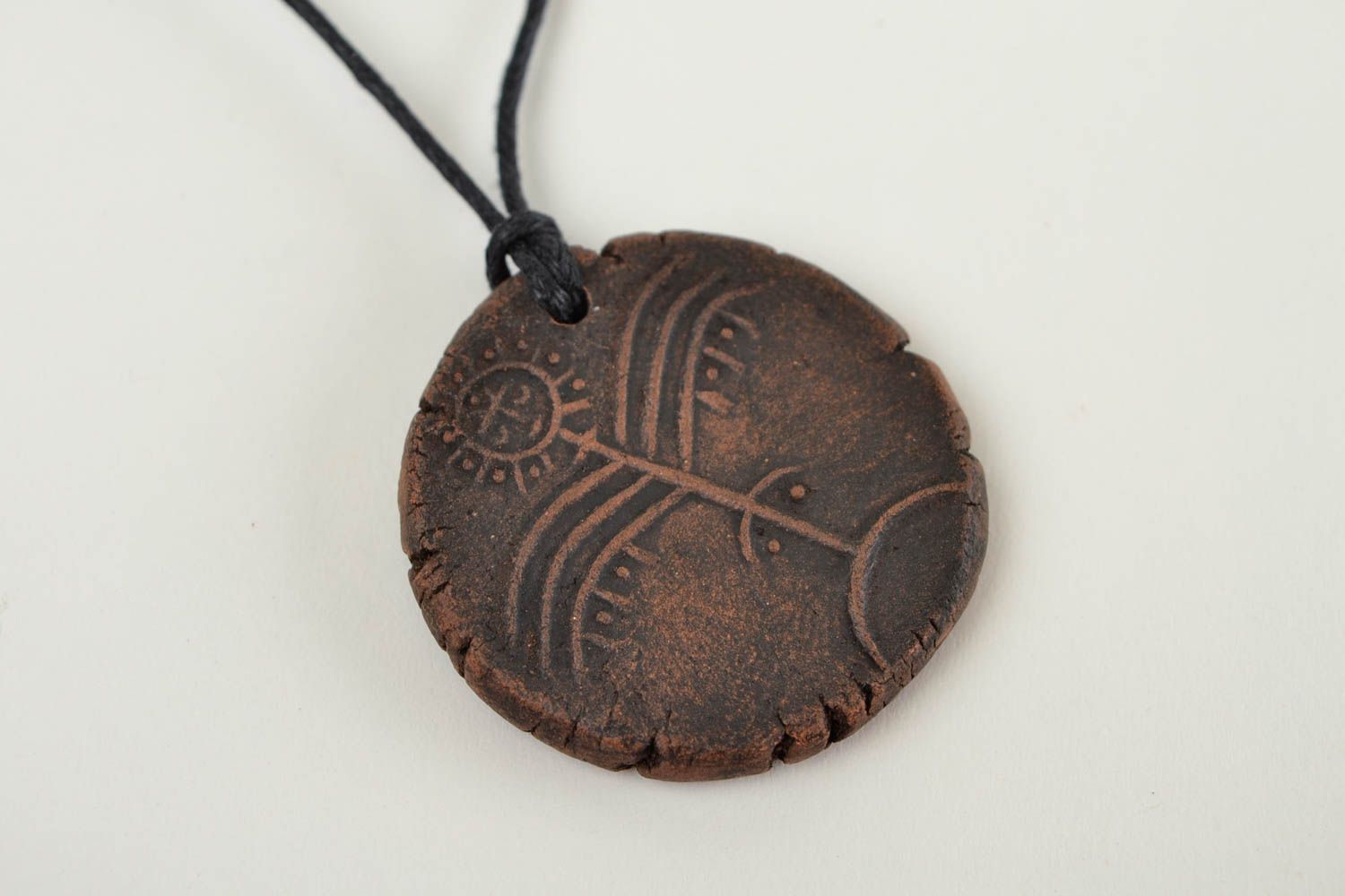 Stylish handmade ceramic pendant clay pendant design neck accessories gift ideas photo 4