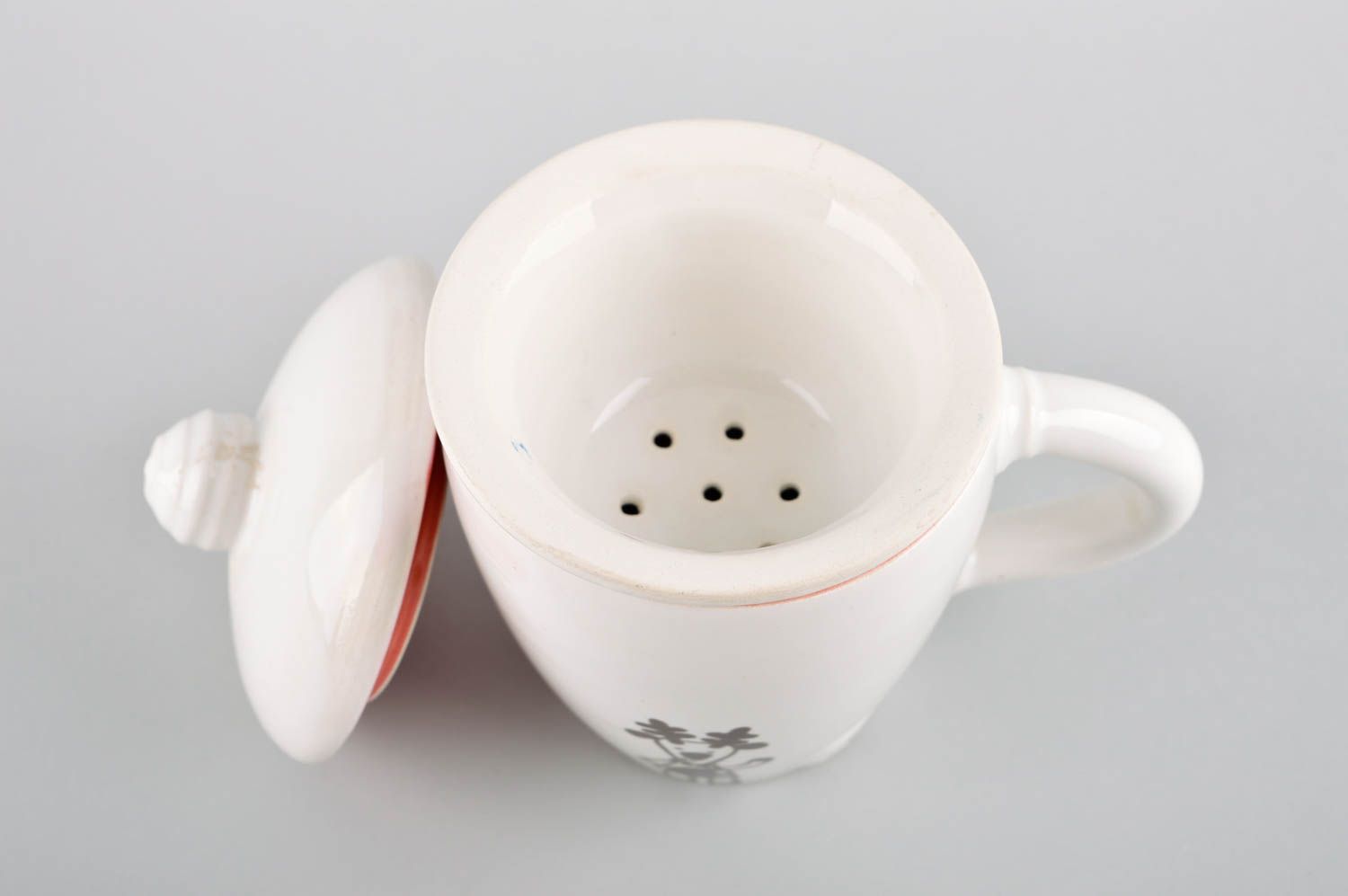 Handmade Keramik Tasse schöne Teetasse Geschirr aus Ton mit Griff ungewöhnlich foto 2