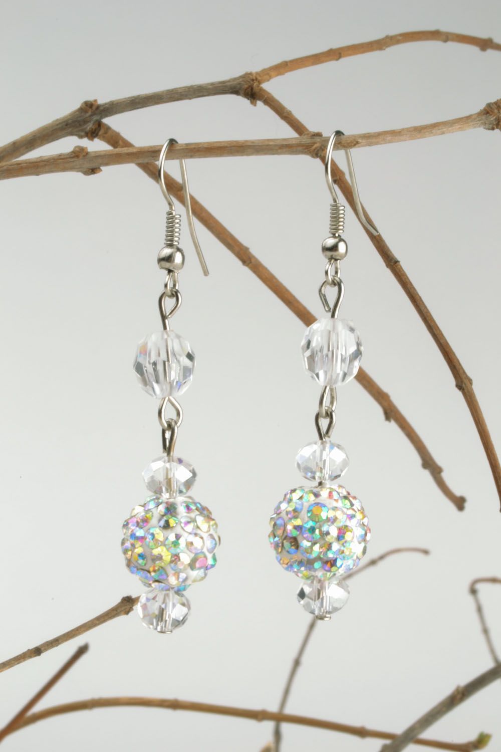 Earrings with crystals photo 1