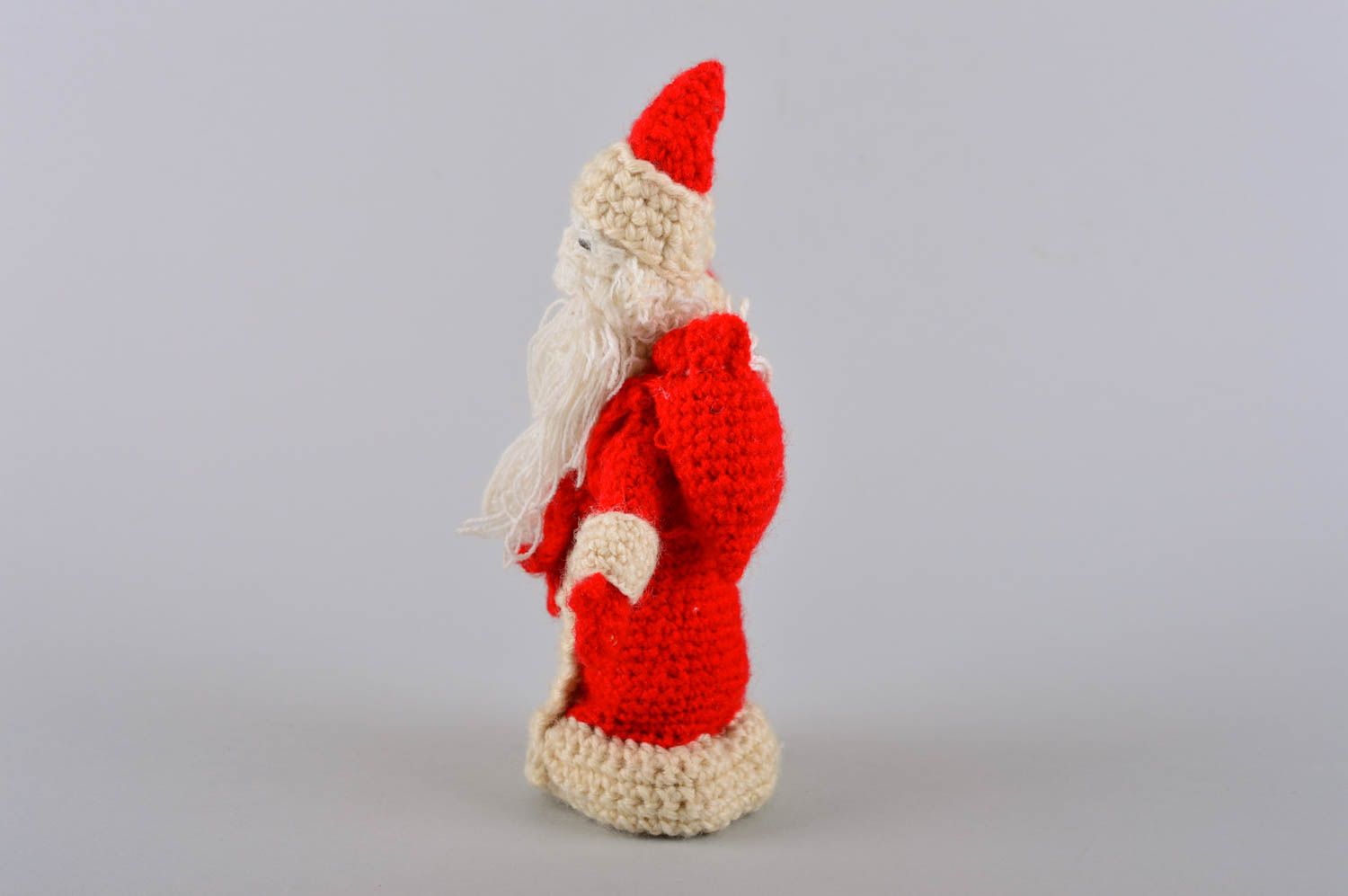 Peluche père Noël Jouet fait main tricoté au crochet Cadeau pour enfant photo 3