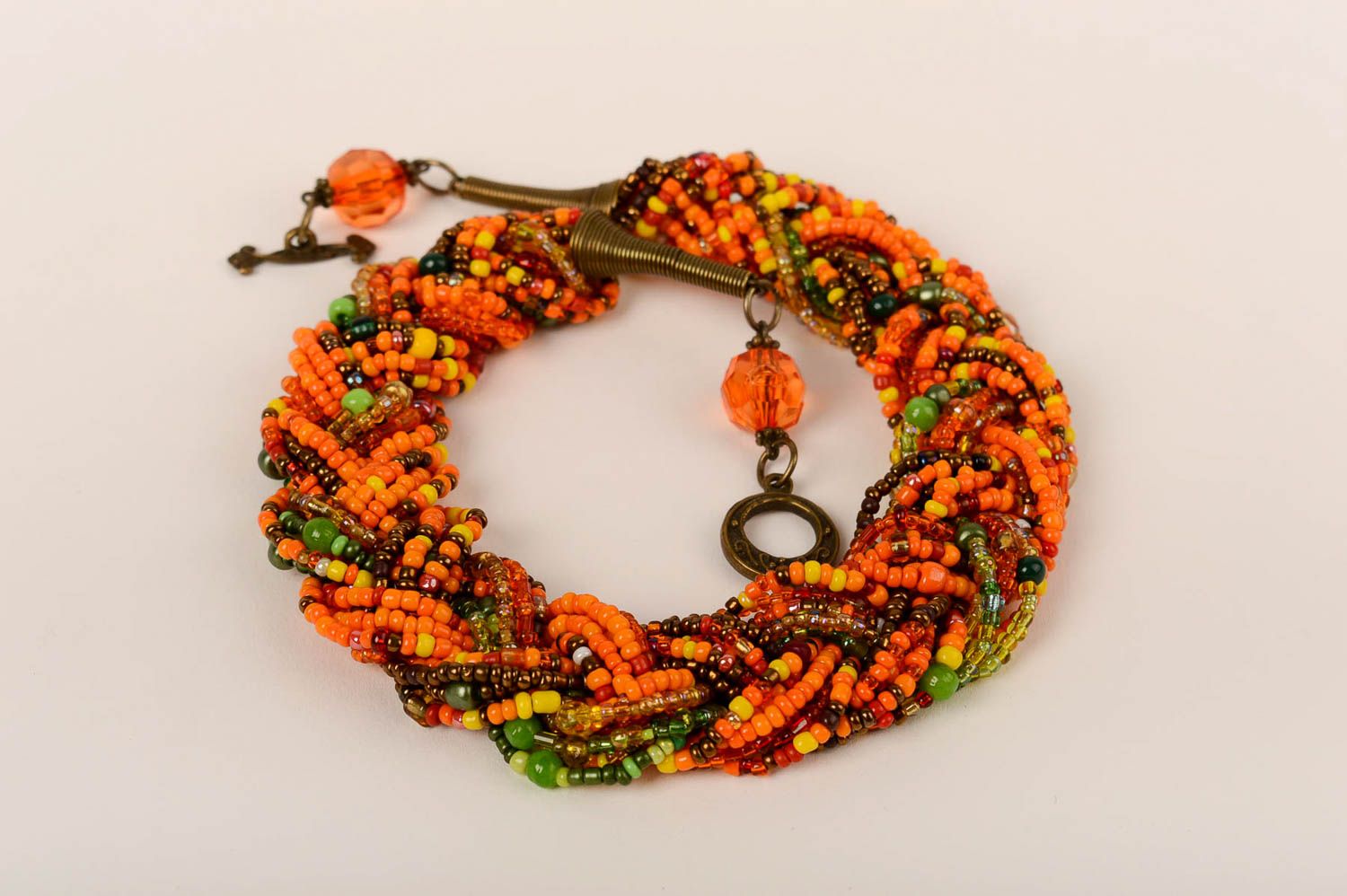 Stylish handmade beaded necklace woven bead necklace fashion accessories photo 1