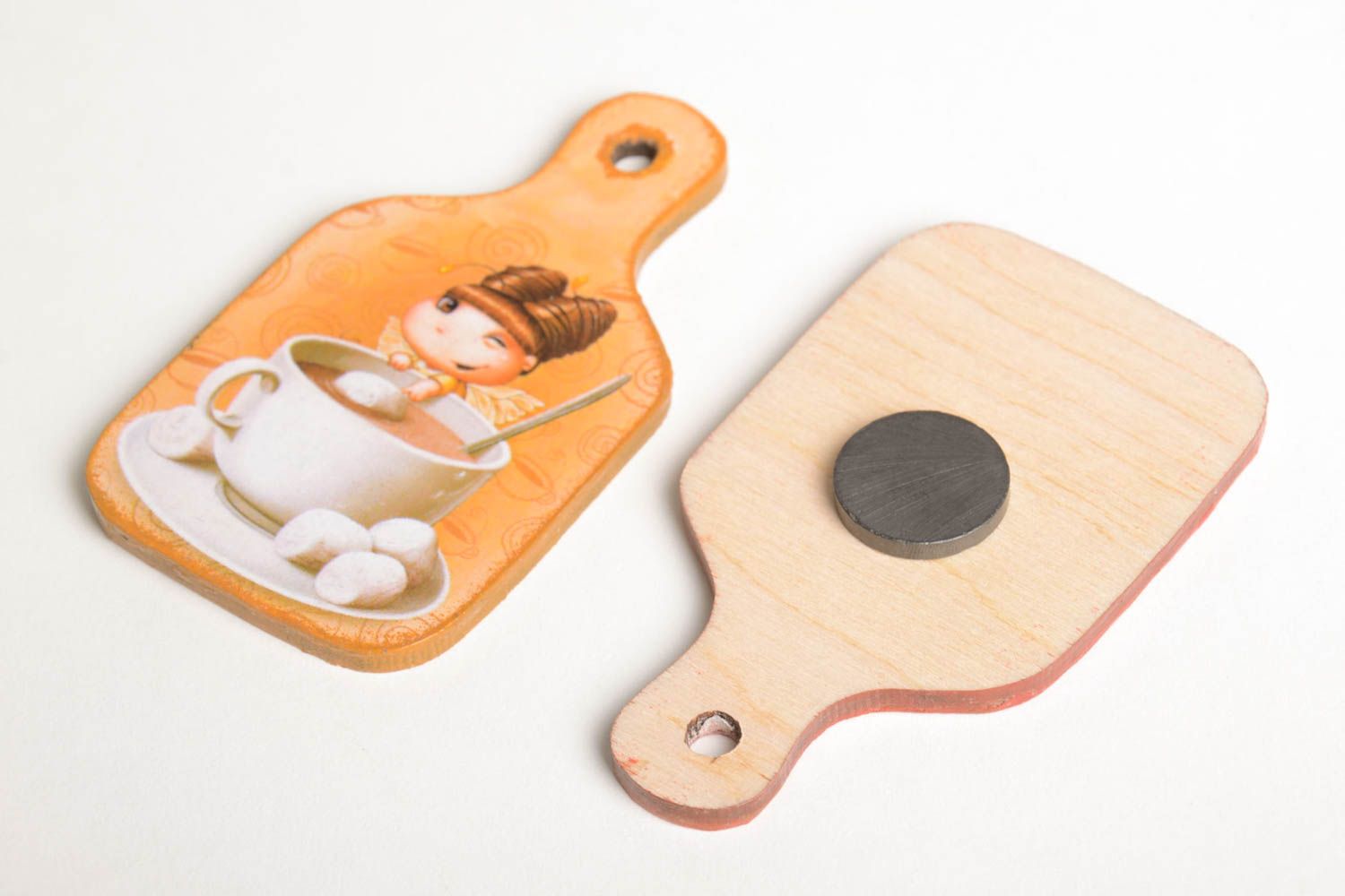 Magnete für Kinder Holz Magnet handgemachte Geschenke Deko Accessoires 2 Stück foto 3