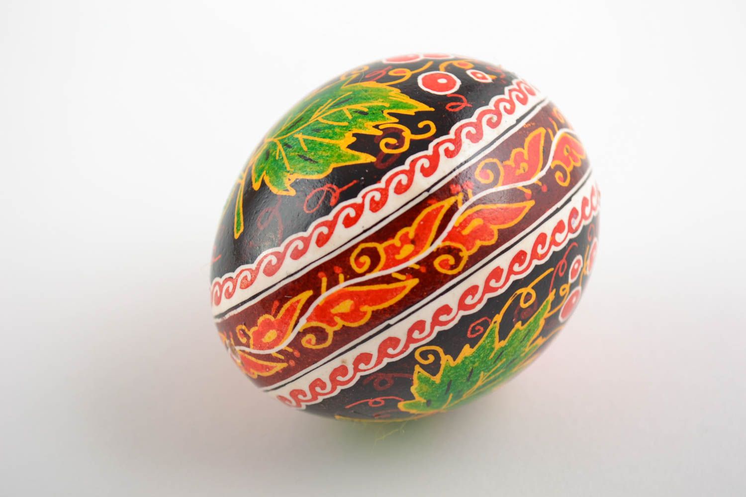 Colorful Easter egg painted with acrylics handmade chicken pysanka egg photo 4